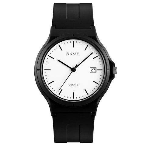 SKMEI Quartz Ladies Watch - black with white dial