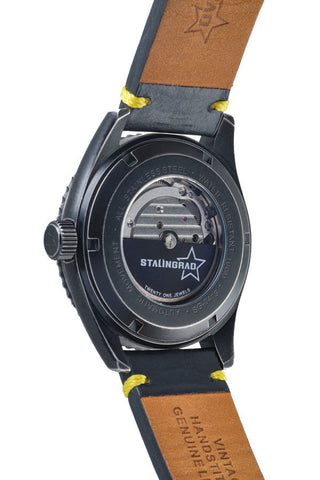 DESTROYER Automatic Black Dial Leather Strap Watch