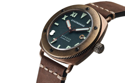 KURSK Automatic Brown Leather Strap Watch
